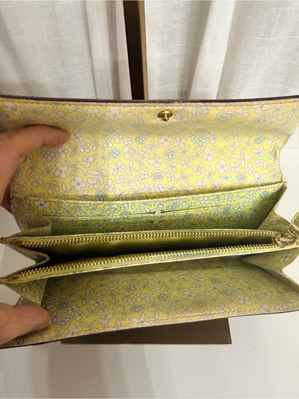 Louis Vuitton Monogram Sarah Wallet Floral Yellow Interior Long Wallet - Picture 5 of 6